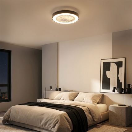 Brilagi - Candeeiro de teto LED dimerizável com ventilador LED/30W/230V 3000-6500K Ø 50 cm preto + controlo remoto