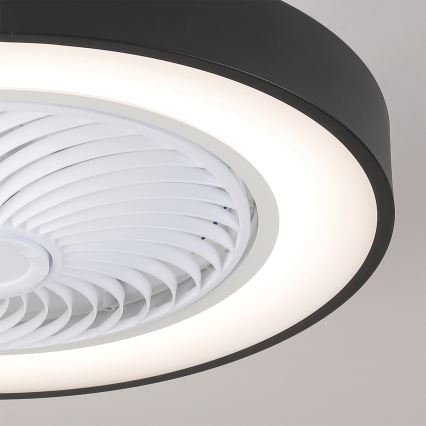 Brilagi - Candeeiro de teto LED dimerizável com ventilador LED/30W/230V 3000-6500K Ø 50 cm preto + controlo remoto