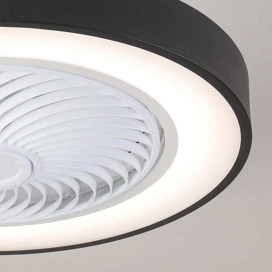 Brilagi - Candeeiro de teto LED dimerizável com ventilador LED/30W/230V 3000-6500K Ø 50 cm preto + controlo remoto