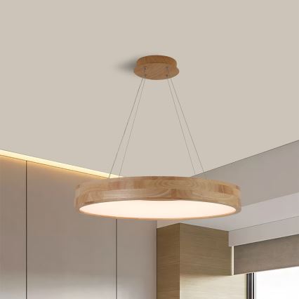 Brilagi - Lustre LED suspenso por cabo FALCON WOOD LED/40W/230V 3000/4000/6000K Ø 60 cm madeira