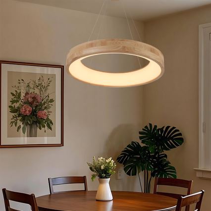 Brilagi - Lustre LED suspenso por cabo FALCON WOOD LED/40W/230V 3000/4000/6000K Ø 60 cm madeira