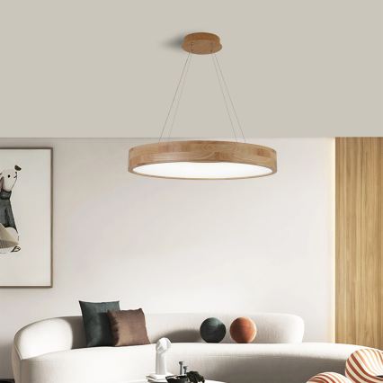 Brilagi - Lustre LED suspenso por cabo FALCON WOOD LED/40W/230V 3000/4000/6000K Ø 60 cm madeira