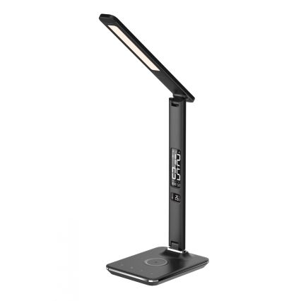 Brilagi - Candeeiro de mesa LED dimerizável com carregamento sem fios QI e USB REGINA LED/8,5W/230V preto