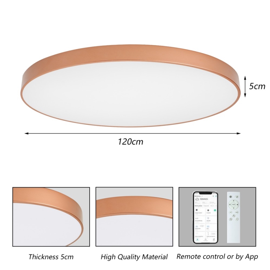 BRILAGI - Luminária de teto LED dimerizável POOL SMART LED/180W/230V 3000-6000K 120 cm bronze Wi-Fi Tuya + controlo remoto