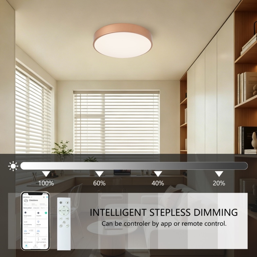 Brilagi - Candeeiro de tecto LED dimerizável POOL SMART LED/48W/230V 3000-6000K diâmetro 40 cm Wi-Fi Tuya bronze + comando remoto