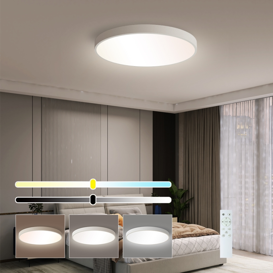 Brilagi - Luminária de teto LED dimerizável POOL SMART LED/60W/230V 50 cm 3000-6000K Wi-Fi Tuya + controlo remoto branca