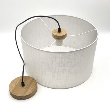 Brilagi - LED Candeeiro suspenso ANTHONY 1xE27/60W/230V carvalho/branco