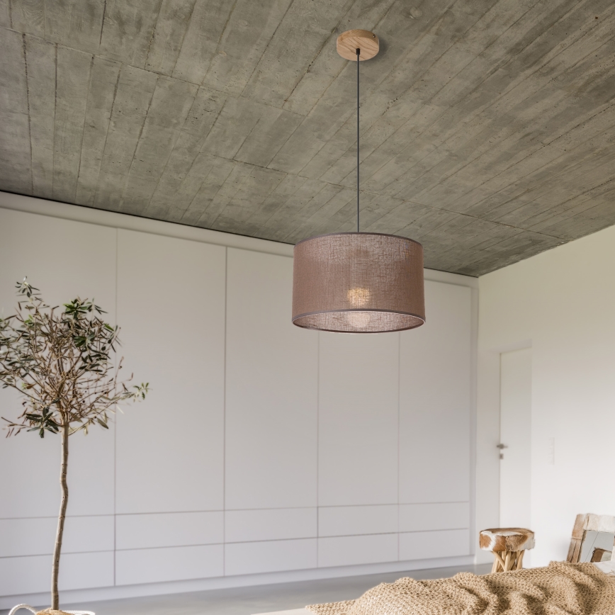 Brilagi - LED Candeeiro suspenso ANTHONY 1xE27/60W/230V carvalho/castanho