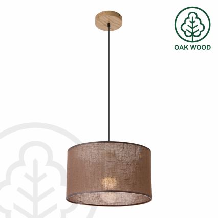 Brilagi - LED Candeeiro suspenso ANTHONY 1xE27/60W/230V carvalho/castanho