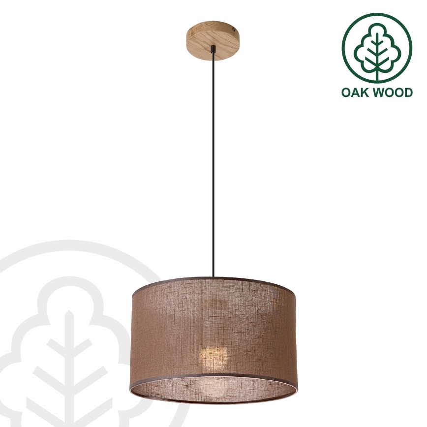 Brilagi - LED Candeeiro suspenso ANTHONY 1xE27/60W/230V carvalho/castanho