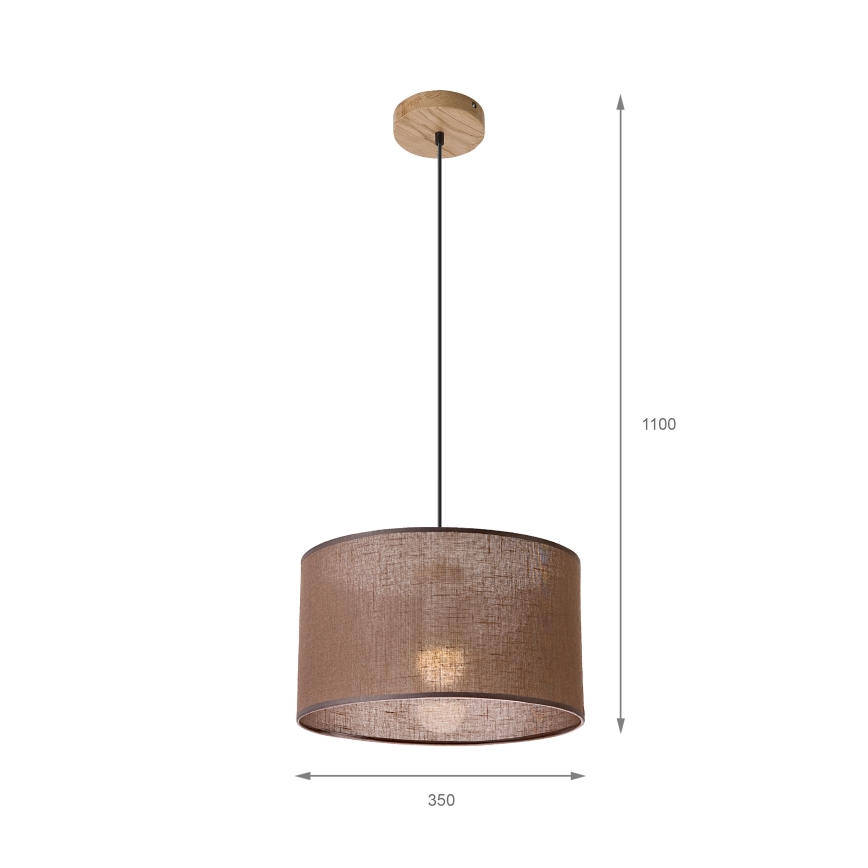 Brilagi - LED Candeeiro suspenso ANTHONY 1xE27/60W/230V carvalho/castanho