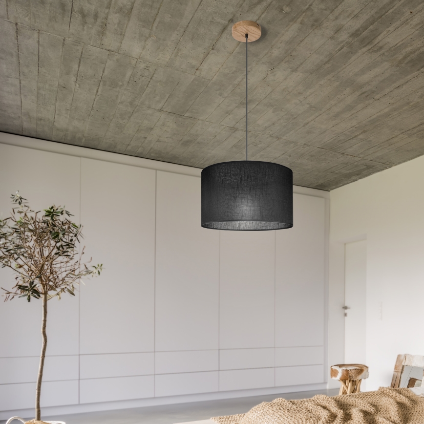 Brilagi - LED Candeeiro suspenso ANTHONY 1xE27/60W/230V carvalho/preto