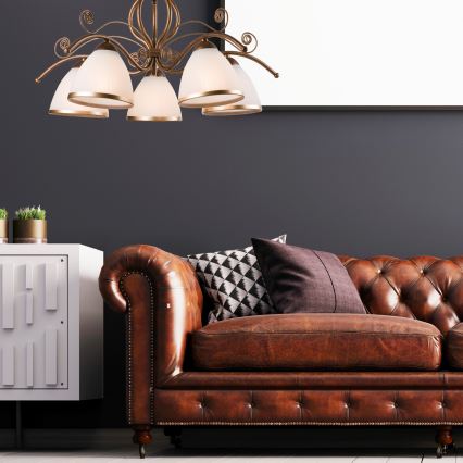 Brilagi - LED Candeeiro suspenso ANTICO 5xE27/60W/230V bronze pátina