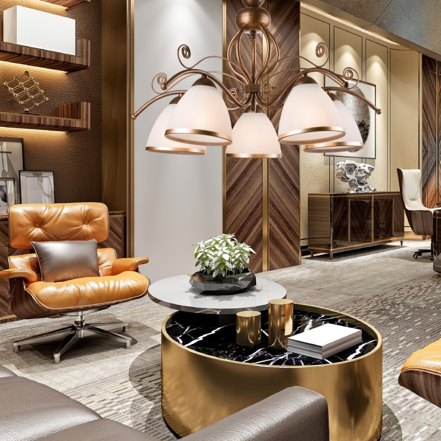 Brilagi - LED Candeeiro suspenso ANTICO 5xE27/60W/230V bronze pátina