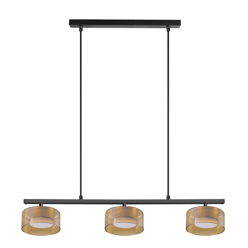 Brilagi - LED Candeeiro suspenso com cabo AURA LUX 3xGX53/30W/230V preto/dourado