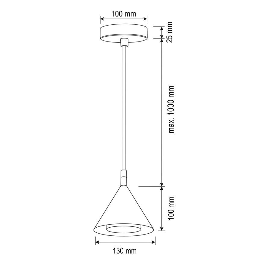 BRILAGI - LED Candeeiro suspenso com cabo CONE SINGLE 1xGX53/15W/230V bege