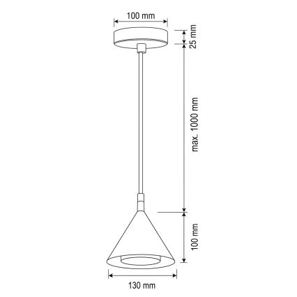 BRILAGI - LED Candeeiro suspenso com cabo CONE SINGLE 1xGX53/15W/230V preto