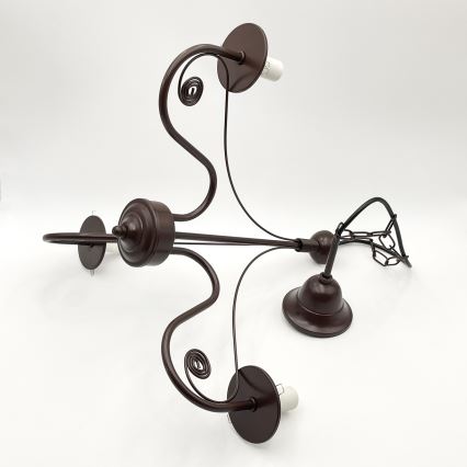 Brilagi - LED Candeeiro suspenso COTTAGE 3xE14/40W/230V castanho/branco