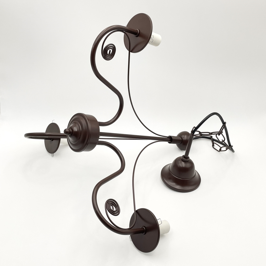 Brilagi - LED Candeeiro suspenso COTTAGE 3xE14/40W/230V castanho/branco