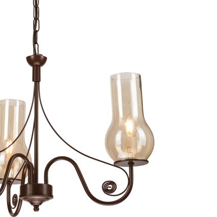 Brilagi - LED Candeeiro suspenso COTTAGE 3xE14/40W/230V castanho