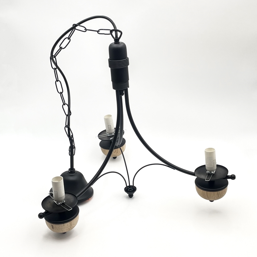 Brilagi - LED Candeeiro suspenso COTTAGE 3xE14/40W/230V faia/castanho