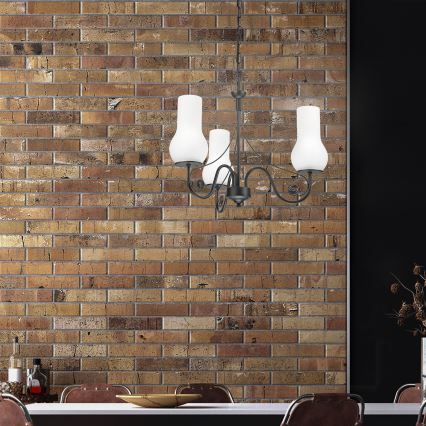 Brilagi - LED Candeeiro suspenso COTTAGE 3xE14/40W/230V preto/branco