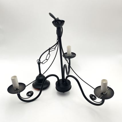 Brilagi - LED Candeeiro suspenso COTTAGE 3xE14/40W/230V preto/branco