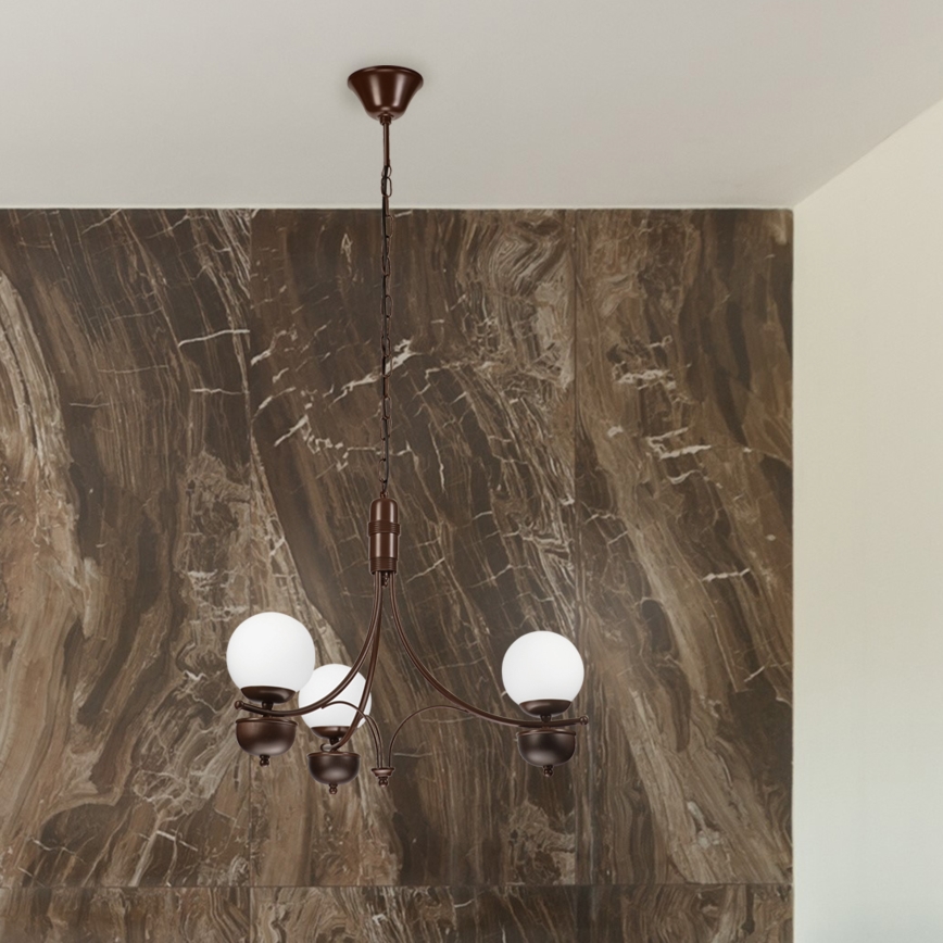 Brilagi - LED Candeeiro suspenso COTTAGE 3xG9/40W/230V carvalho/branco