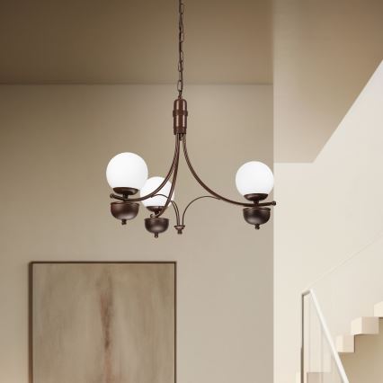 Brilagi - LED Candeeiro suspenso COTTAGE 3xG9/40W/230V carvalho/branco