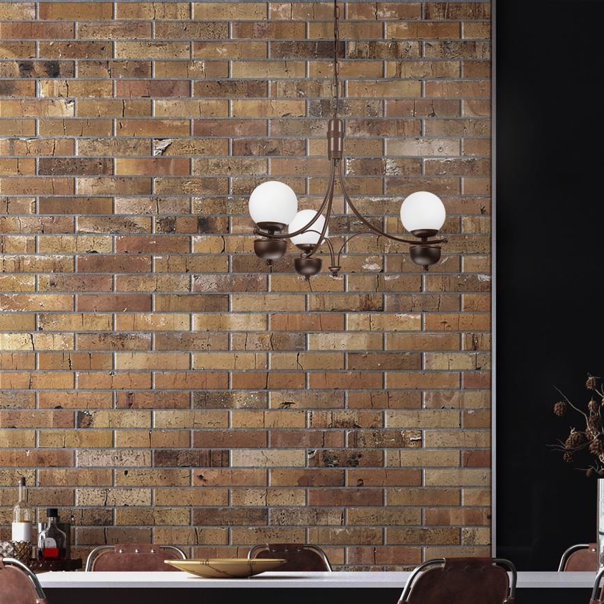 Brilagi - LED Candeeiro suspenso COTTAGE 3xG9/40W/230V carvalho/branco