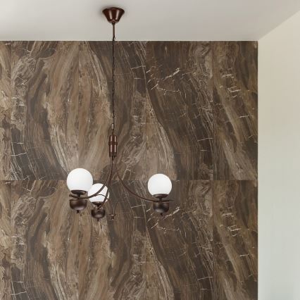 Brilagi - LED Candeeiro suspenso COTTAGE 3xG9/40W/230V castanho/branco