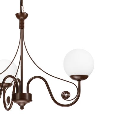 Brilagi - LED Candeeiro suspenso COTTAGE 3xG9/40W/230V castanho/branco