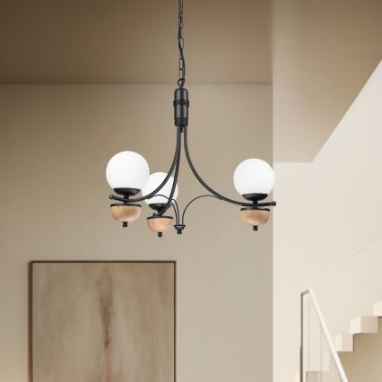 Brilagi - LED Candeeiro suspenso COTTAGE 3xG9/40W/230V faia/branco