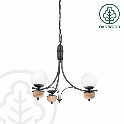 Brilagi - LED Candeeiro suspenso COTTAGE 3xG9/40W/230V faia/branco