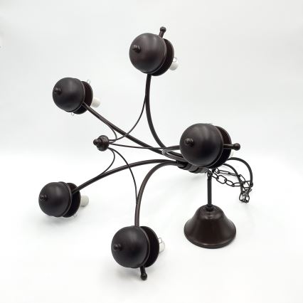 Brilagi - LED Candeeiro suspenso COTTAGE 5xE14/40W/230V carvalho/castanho