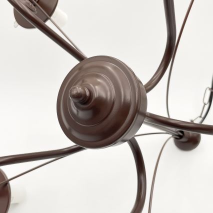 Brilagi - LED Candeeiro suspenso COTTAGE 5xE14/40W/230V castanho/branco