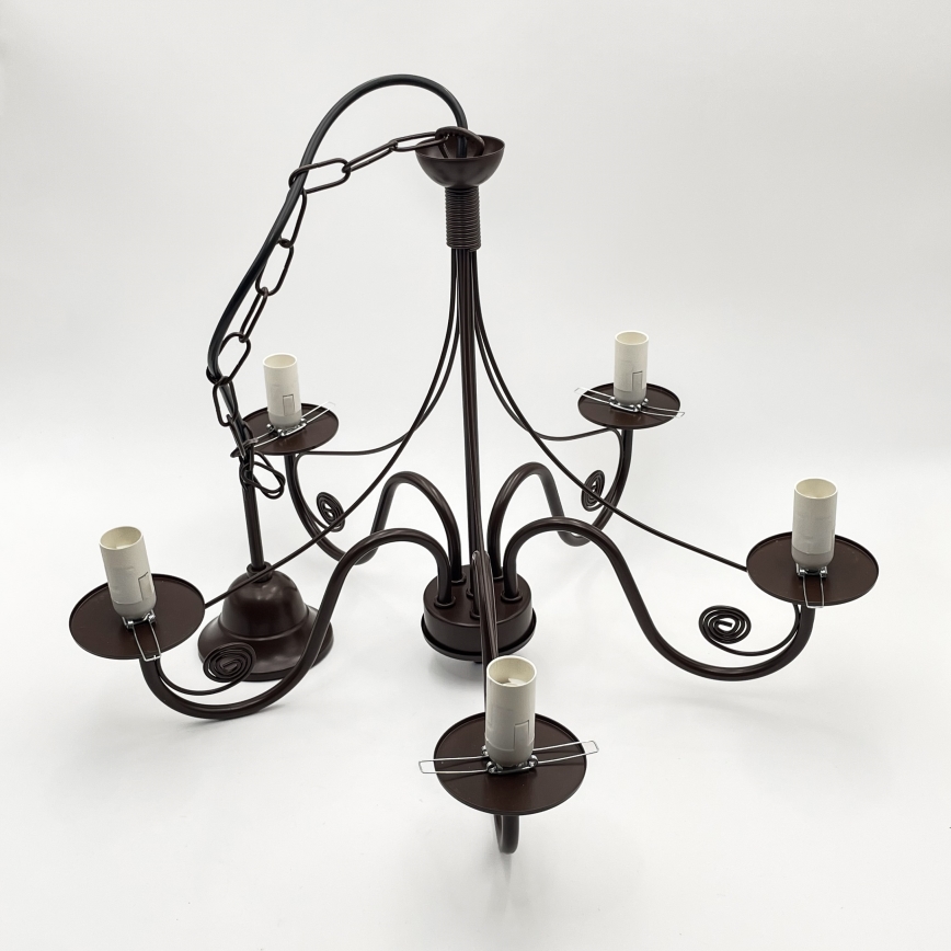 Brilagi - LED Candeeiro suspenso COTTAGE 5xE14/40W/230V castanho