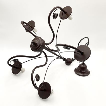 Brilagi - LED Candeeiro suspenso COTTAGE 5xE14/40W/230V castanho