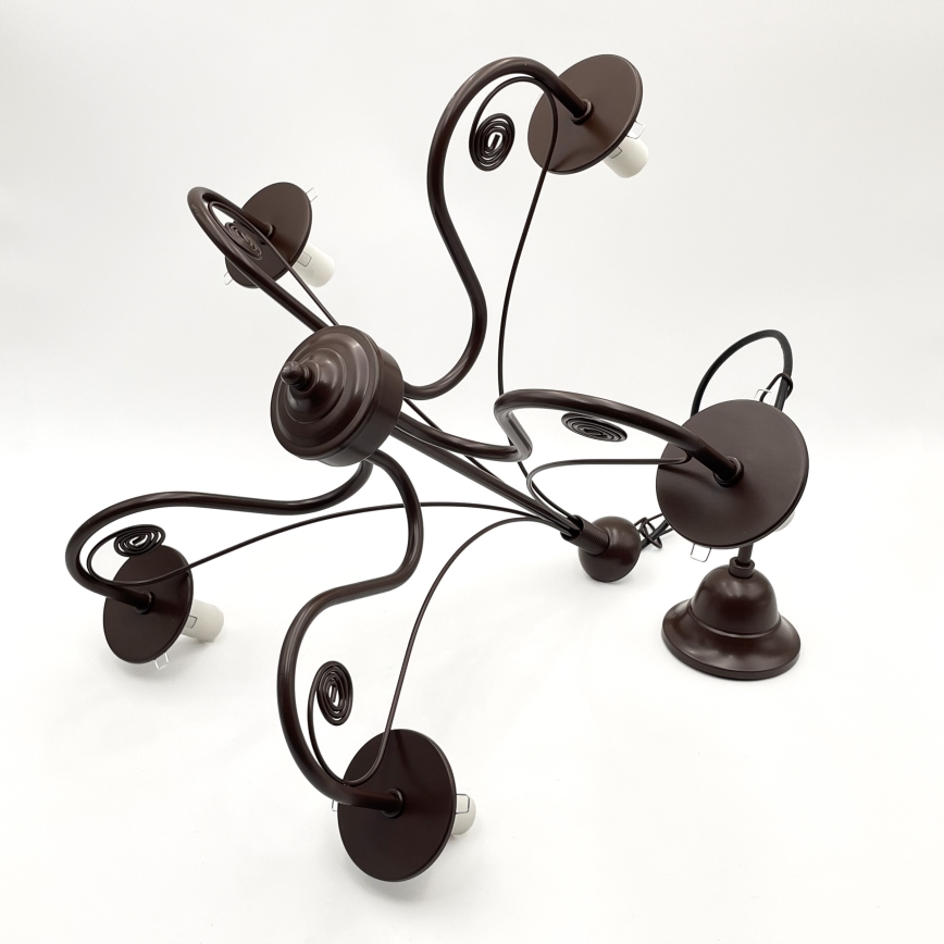 Brilagi - LED Candeeiro suspenso COTTAGE 5xE14/40W/230V castanho