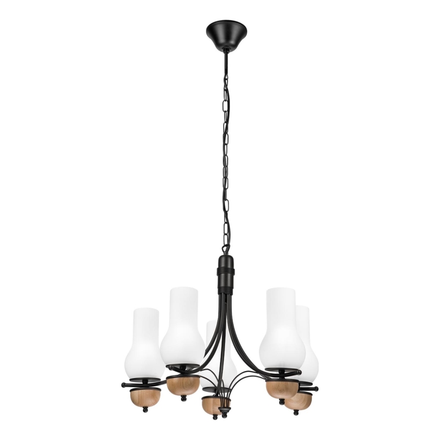 Brilagi - LED Candeeiro suspenso COTTAGE 5xE14/40W/230V faia/branco