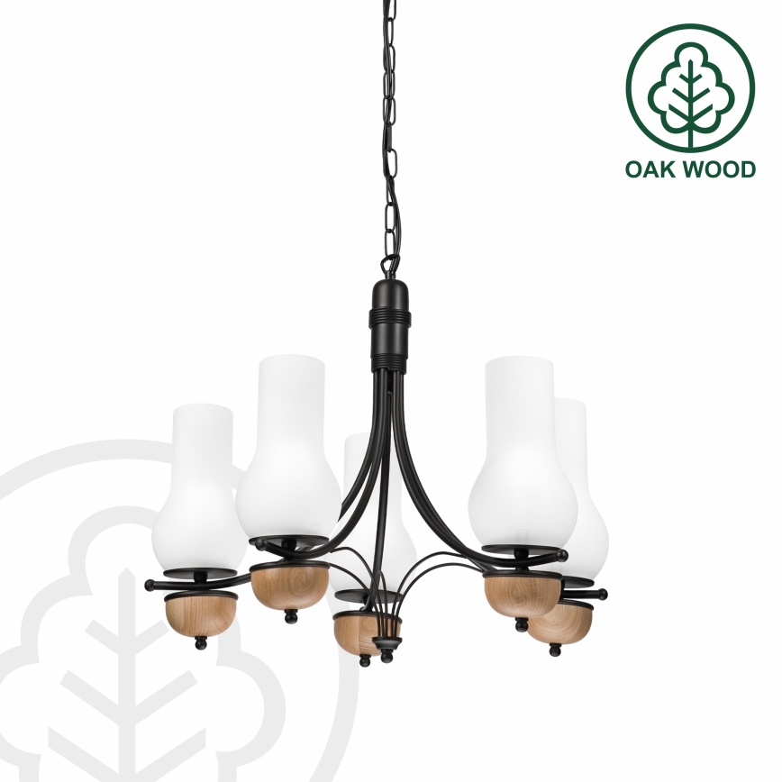 Brilagi - LED Candeeiro suspenso COTTAGE 5xE14/40W/230V faia/branco