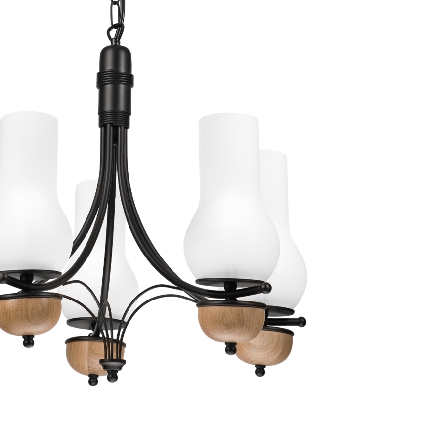 Brilagi - LED Candeeiro suspenso COTTAGE 5xE14/40W/230V faia/branco