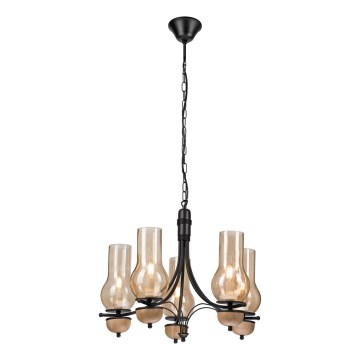 Brilagi - LED Candeeiro suspenso COTTAGE 5xE14/40W/230V faia/castanho