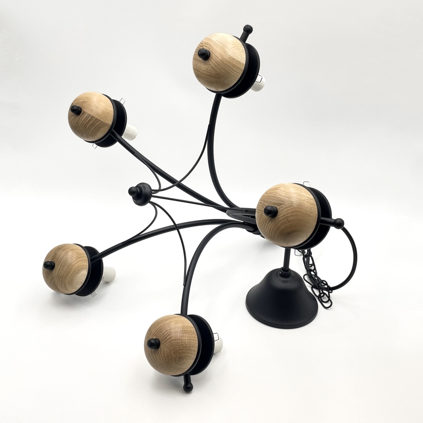 Brilagi - LED Candeeiro suspenso COTTAGE 5xE14/40W/230V faia/castanho