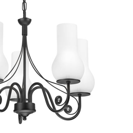 Brilagi - LED Candeeiro suspenso COTTAGE 5xE14/40W/230V preto/branco