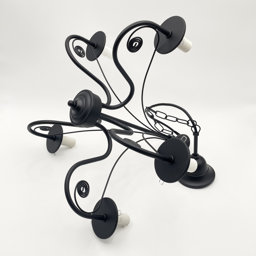 Brilagi - LED Candeeiro suspenso COTTAGE 5xE14/40W/230V preto/branco