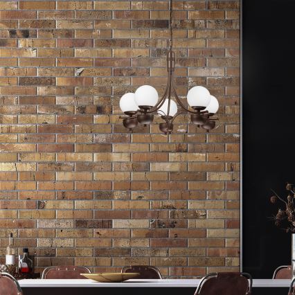 Brilagi - LED Candeeiro suspenso COTTAGE 5xG9/40W/230V carvalho/branco