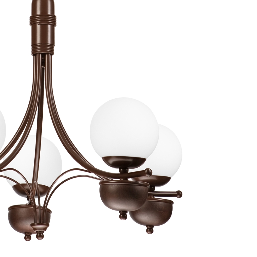 Brilagi - LED Candeeiro suspenso COTTAGE 5xG9/40W/230V carvalho/branco