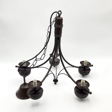 Brilagi - LED Candeeiro suspenso COTTAGE 5xG9/40W/230V carvalho/branco