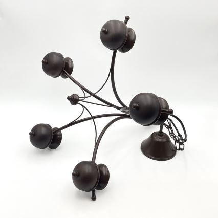 Brilagi - LED Candeeiro suspenso COTTAGE 5xG9/40W/230V carvalho/branco